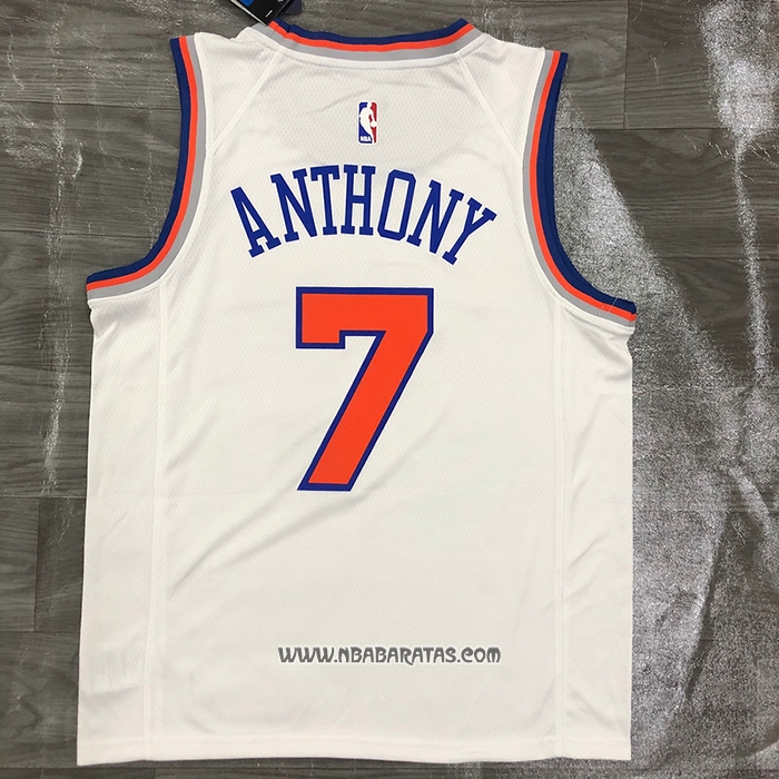 Camiseta New York Knicks Carmelo Anthony #7 Association Blanco